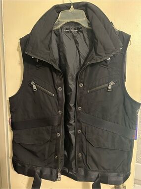 Ralph Lauren Black Men's Utility Vest with Zip Pockets